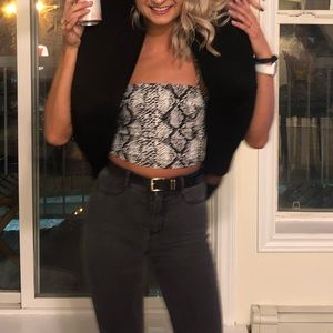 Garage snake print crop top